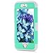 iPhone 5S Case, KAMII 3 Layers Verge Hybrid Soft Silicone Hard Plastic Triple Quakeproof Drop Resistance Protective Case Cover for iPhone 5/5S (Aqua Grey)