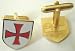 Templar Knights Crusader Cross Shield Masonic Cuff link Cufflinks Set