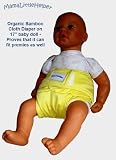 MamaLittleHelper 2.0 One Size Fitted Organic Bamboo Cloth Diaper - YELLOW
