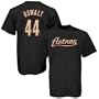 Majestic Houston Astros #44 Roy Oswalt Players Black T-shirt (Large)