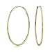 Timeless Minimalist Endless Continuous Lightweight Simple Thin 2mm Tube Hoop Earrings Yellow Gold Plated Brass For Women Teens Polished Finish 1.75 Inch Diameter