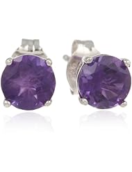 Sterling Silver 6mm Round Amethyst Earrings