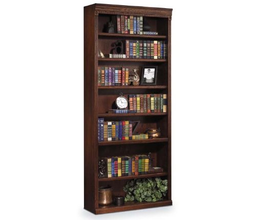 Kathy Ireland Home by Martin Furniture Huntington Oxford 7-Shelf 84H Wood Bookcase in Burnish