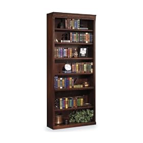 Burnished Oak Seven Shelf Bookcase 84H Burnish by Kathy Ireland Martin
