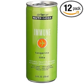 airforce Nutrisoda Immune, Tangerine and Lime, 8.4-Ounce Cans (Pack of 12)