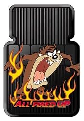 Tasmanian Devil Taz All Fired Up Flames 2 Pc Floor Mats Set