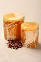 Alabaster Kitchen Canister, Small Jar 4.0", Uniquely Hand-made of Natural Stone
