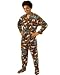 PajamaCity Dinosaur Print Polar Fleece Footed Pajamas with Drop Seat for Teens and Adults Size 5 (5'6" to 5'7")