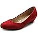 Ollio Women's Shoe Classic Low Heel Comfort Faux Suede Pump