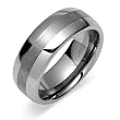 Rounded Edge 8mm Comfort Fit Mens Tungsten Carbide Wedding Band Ring Size 9