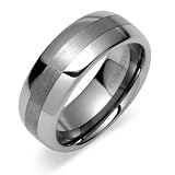 Rounded Edge 8mm Comfort Fit Mens Tungsten Carbide Wedding Band Ring Size 9