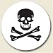 Skull and Crossbones Auto Coaster - Single Coaster for Your Car