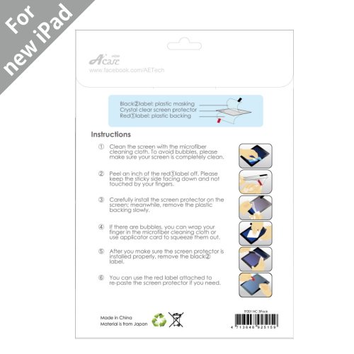 Acase(TM) Apple iPad 2 / iPad 3 (The New iPad) AcaseView Screen Protector Film Clear (Invisible) (3-Pack)