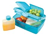 Sistema Slimline Quaddie Lunch Box, Aqua