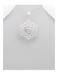 Om Pendant Necklace In 92.5 Sterling Silver