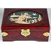 Inexpensive Simple Beautiful Gifts - 8" Lacquered Lined Oriental Jewelry Box w/ Cork Carving Top