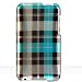 Search : Premium Designer Hard Crystal Snap-on Case for Apple iPod Touch 2, 8GB, 32GB, 64GB - Cool Blue, Green Checkers Board Plaid Print