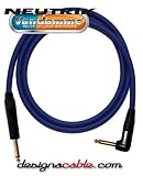 Guitar / Instrument Lead - Straight to Right Angle Gold Connections - Van Damme Cable (Blue) - Gold Neutrik Connections ***Choose Your Length*** (8m)