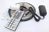 ZITRADES 16.4 Ft 5M 3528 Waterproof 300leds RGB Color Changing Kit with LED Flexible Strip+44key Controller+Power Supply BY ZITRADES