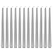 Mega Candles 12 pcs Unscented Silver Taper Candle | Hand Poured Wax Candles 10