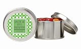 Baby Keepsake: Green Grass Circles Spring Theme Personalized Jelly Bean Tin - Unassem (Set of 24)