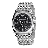 Image of Armani black dial s/steel bracelet watch AR0314