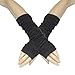 Dark Gray Fingerless Elastic Winter Thick Arm Warmers Gloves for Ladies
