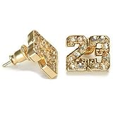 Gold Plated CZ Michael Jordan Number 23 NBA Stud Earrings