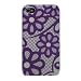 Premium Hard Design Crystal Case Cover for Apple iPhone4, 4th Generation, 4th Gen - Purple Flowers Lace Print