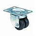 E.R. Wagner Plate Caster, Swivel, Dual Wheel, Soft Rubber Wheel, Delrin Bearing, 150 lbs Capacity, 2" Wheel Dia, 13/16" Wheel Width, 2-15/16" Mount Height, 4-1/8" Plate Length, 3-1/8" Plate Width