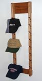 Solid Oak Double Cap Rack for 16 Baseball Caps