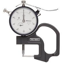 Mitutoyo 7361S Dial Thickness Gage, Tube Thickness Anvil, 0-0.5" Range,  0.001" Graduation, +/-0.001" Accuracy