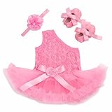 Gmasking 子供ドレス 女の子ワンピース ピンクスカート リボン飾り 3点 セット (S(0-3Months))