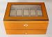 ELEGANT 20 OAK MAPLE LIGHT WOOD STAIN WOODEN WATCH DISPLAY CASE STORAGE ORGANIZATION JEWELRY BOX