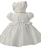 Delicate New Satin Christening Baptism Gown (Dress, Cape & Bonnet)