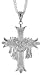 Sterling Silver 2 3/16 (56 mm) Diamond Cut Cross Pendant with Jesus Garment