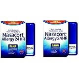 Nasacort Allergy 24 Hour - Triamcinolone Acetonide (Glucocorticoid) 55mcg Per Spray - Nasal Allergy Symptom Reliever - 60 Sprays - Pack of 2