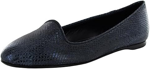 Delman Womens Sirri Slip-On Smoking Flat Shoe, Midnight Metalic, US 6