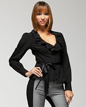 Ruffle Front Long Sleeved Blouse