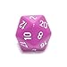 Jumbo d20 Counter - Opaque 34mm Dice: Light Purple with White