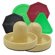 2 Air Hockey Pushers and 4 Pucks (2 Octagon, 1 Round, 1 Triangle)