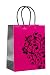 416s22KC iL. SL75  Think Posh Fuschia Pink/Black Flock Gift Bag, Small