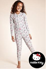 Older Girls Pure Cotton Hello Kitty Cosy All in One