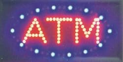 (Price/Piece)10 X 19 inch LED "ATM" Sign, Flashing & Steady Settings