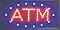 (Price/Piece)10 X 19 inch LED "ATM" Sign, Flashing & Steady Settings