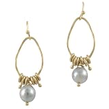 REBECCA LANKFORD- Long Oval Pearl Earrings
