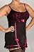 Shirley of Hollywood Flocked Dot and Mesh Chemise with G-String