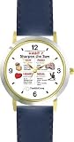 Habit 7 - Sharpen the Saw (English Text) - DELUXE TWO-TONE WATCH from THE 7 HABITS - WATCH COLLECTION BY WATCHBUDDY&reg; - Arabic Numbers - Blue Leather Strap-Size-Large ( Men's Size or Jumbo Women's Size )