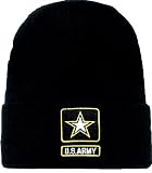 U.S. Army Black Winter Knit Skull Cap with Army Star, United States Army Skully, Military Headwear, Cold Weather Gear, Knitted