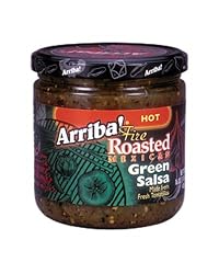 Arriba! Fire Roasted Green Salsa, Hot, 16-Ounce Jars (Pack of 3)
